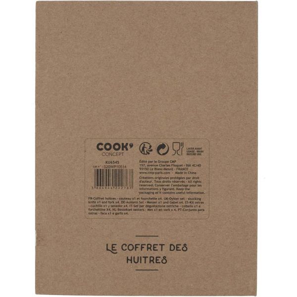 Coffret couteau à huitres et 4 fourchettes en acier inoxydable - 5