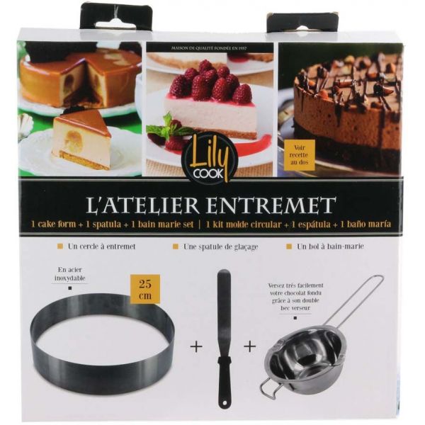 Coffret entremets avec cercle et bol à bain-marie