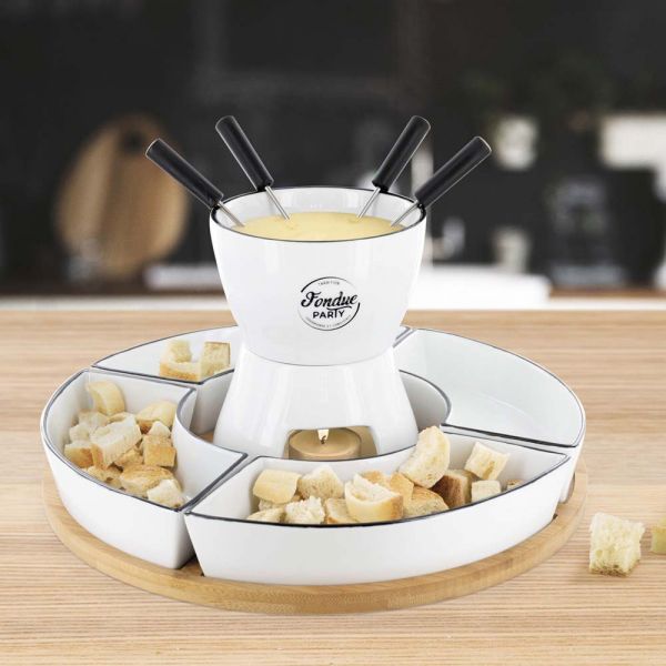 Coffret fondue avec support en bambou Fondue party - COOK CONCEPT