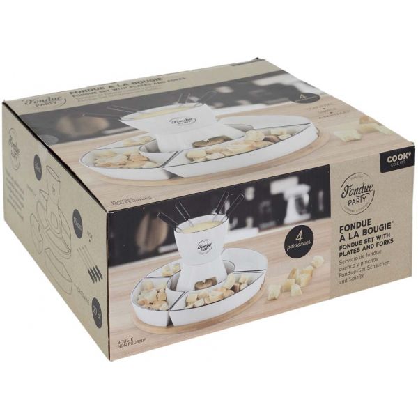 Coffret fondue avec support en bambou Fondue party - CMP-2829