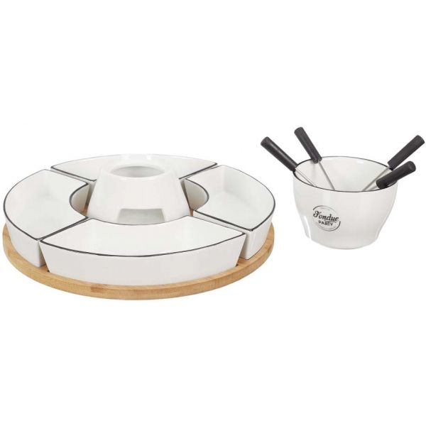 Coffret fondue avec support en bambou Fondue party - 6