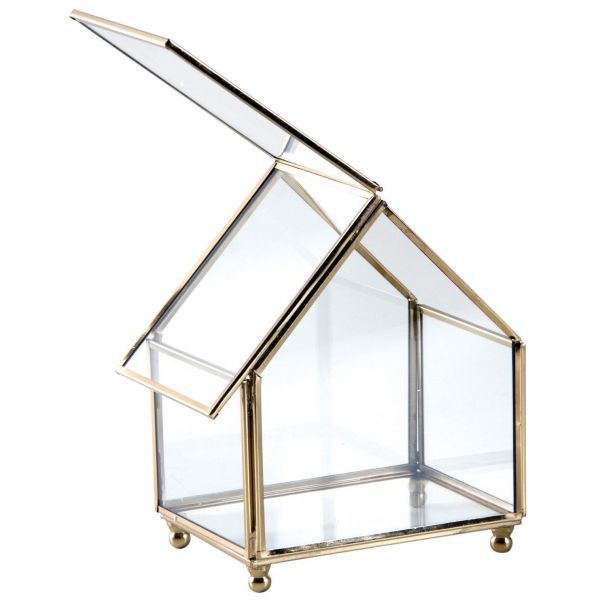 Coffret à bijoux en laiton et verre - AUBRY GASPARD