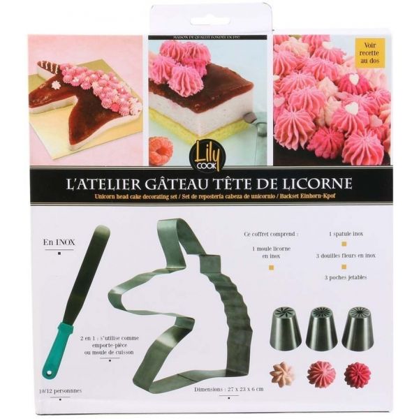 Coffret patisserie gâteau tête de licorne