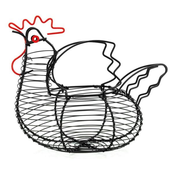 Panier à  œufs poule en métal
