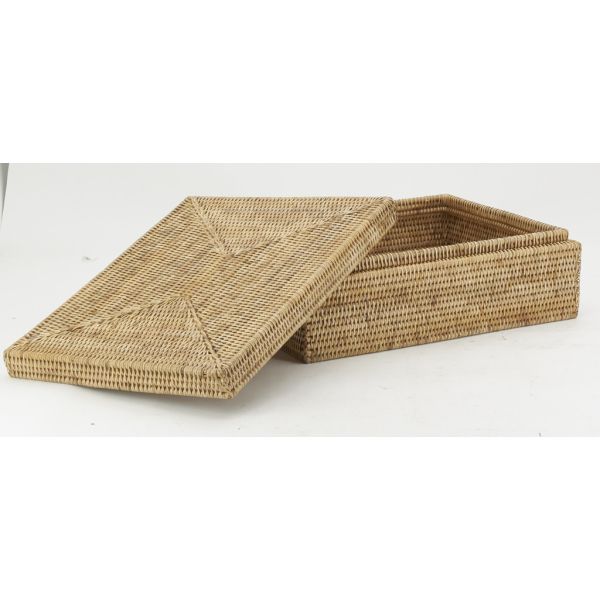 Coffret rectangulaire en rotin naturel - AUBRY GASPARD