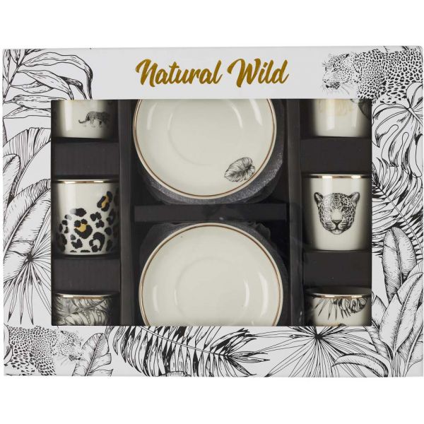 Coffret 6 tasses avec soucoupes Natural wild - CMP-2459