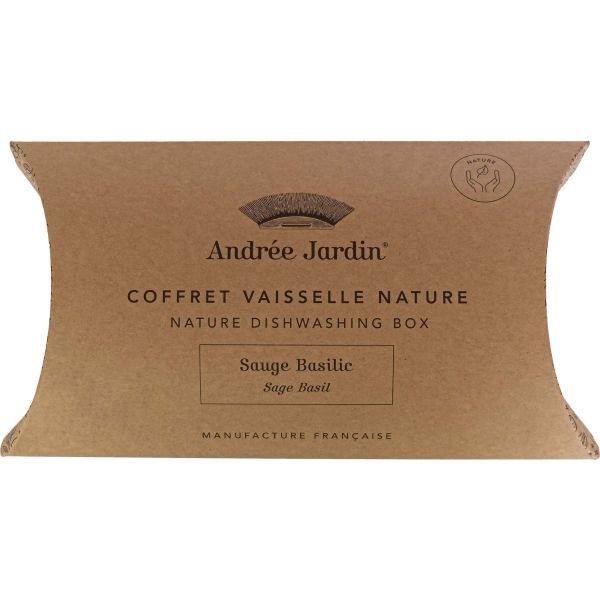 Coffret vaisselle avec brosse savon et éponge nature - 19,90