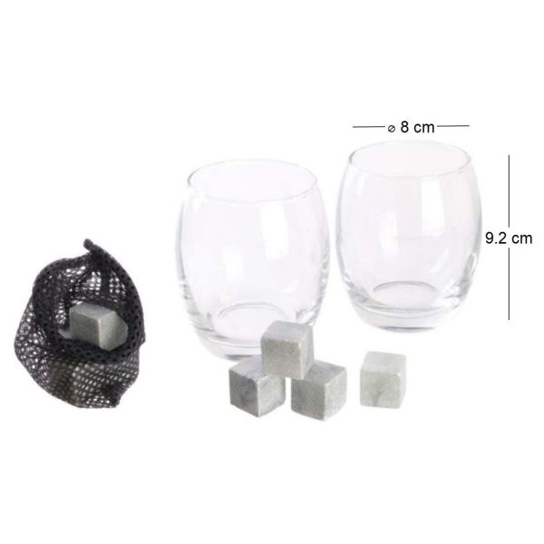 Coffret 2 verres et pierres à whisky - 7,14