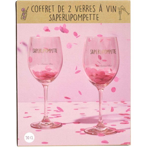 Coffret de 2 verres à vin Humour - 6