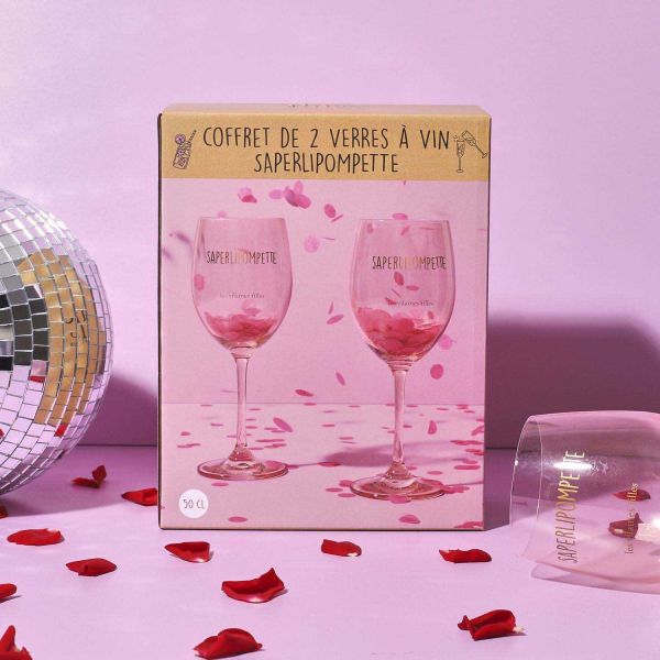 Coffret de 2 verres à vin Humour - 7