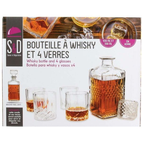 Coffret whisky avec bouteille et 4 verres - 6