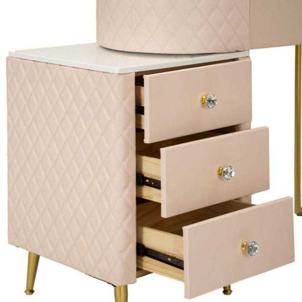 Coiffeuse effet matelassé avec tabouret Sharon - 7