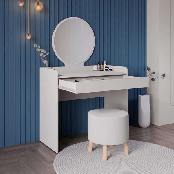Coiffeuse avec miroir et rangements Tiana - 6