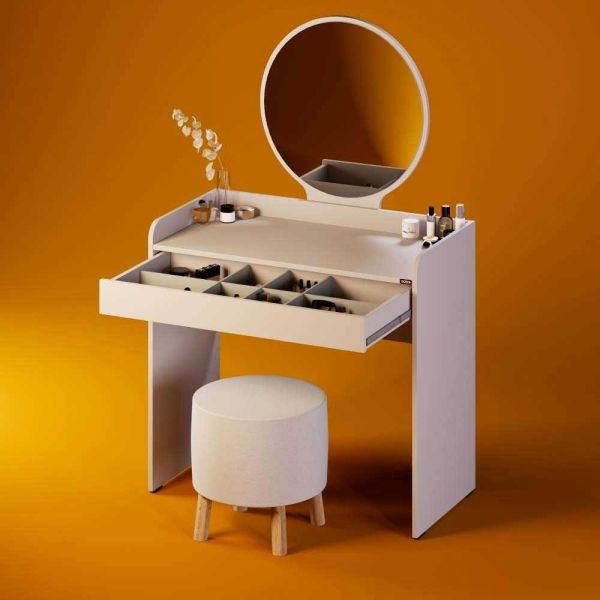 Coiffeuse avec miroir et rangements Tiana - 7