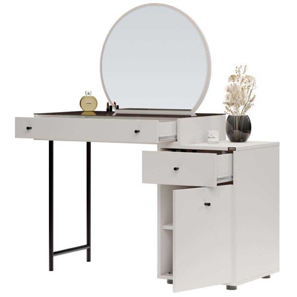 Coiffeuse avec miroir et rangements Tiana - 5