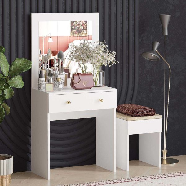 Coiffeuse avec miroir et tabouret Azura - 5