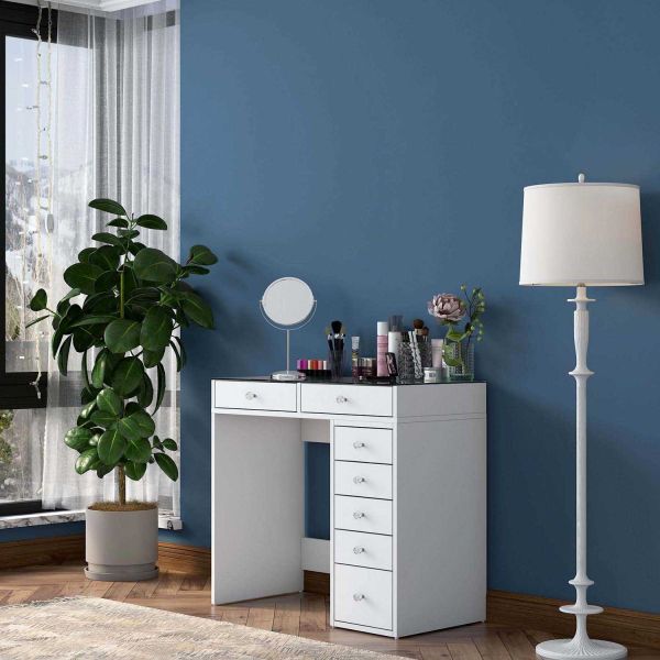 Coiffeuse avec rangements en aggloméré Bonnie - 7