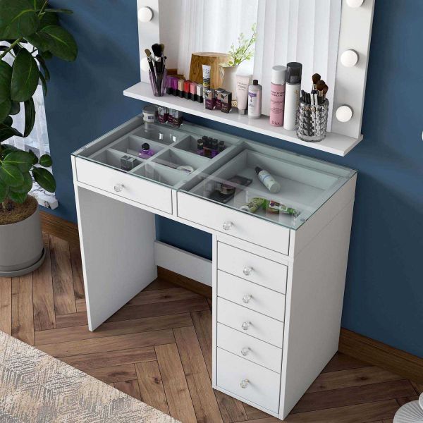 Coiffeuse avec rangements en aggloméré Bonnie - 6