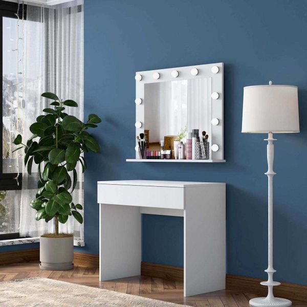 Coiffeuse avec rangements er miroir Beauty - 7