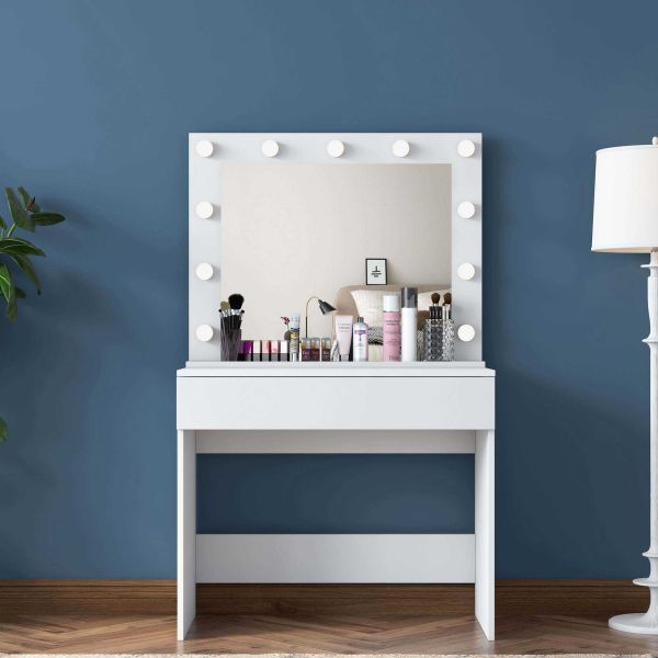 Coiffeuse avec rangements er miroir Beauty - 229