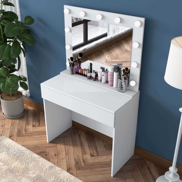 Coiffeuse avec rangements er miroir Beauty - 5