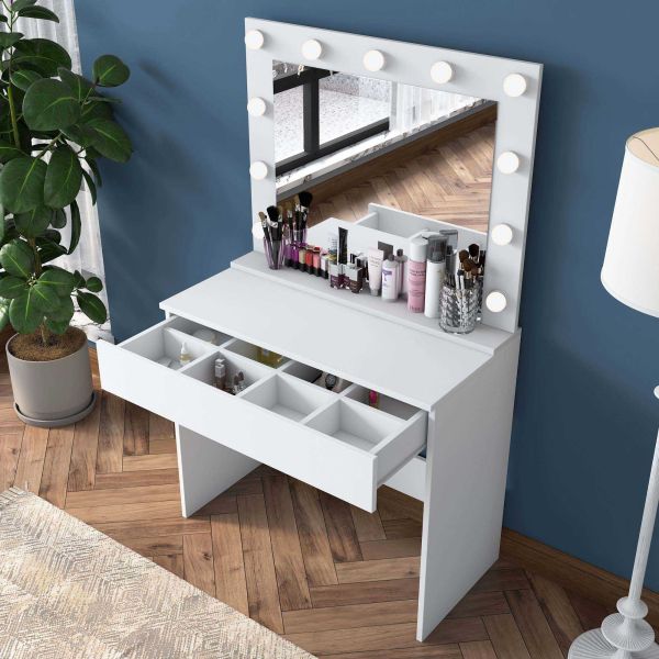 Coiffeuse avec rangements er miroir Beauty - 7
