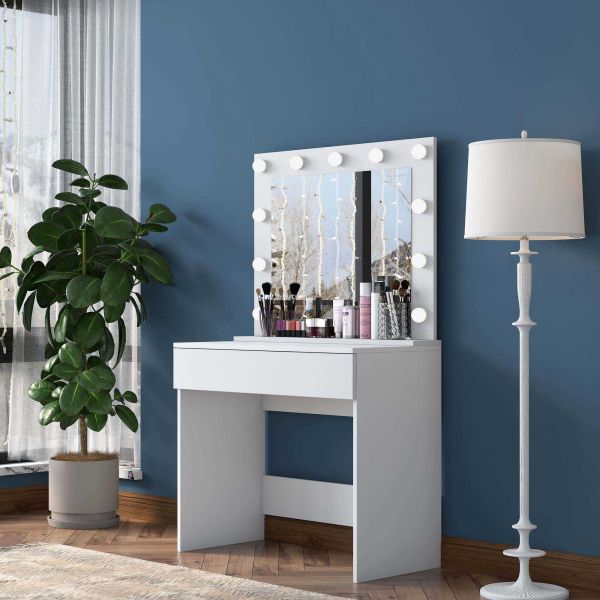 Coiffeuse avec rangements er miroir Beauty - 8