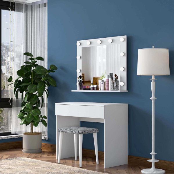 Coiffeuse avec rangements er miroir Beauty - 7