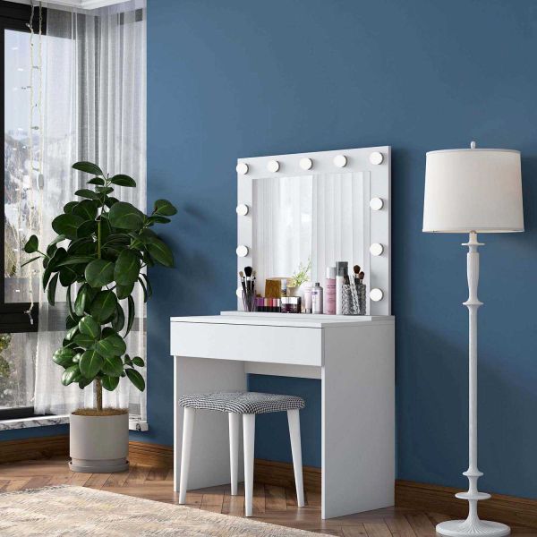 Coiffeuse avec rangements er miroir Beauty - 8