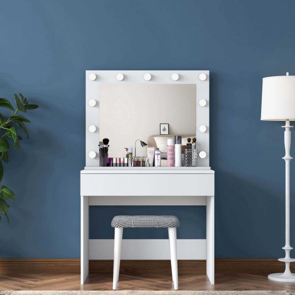 Coiffeuse avec rangements er miroir Beauty - 5