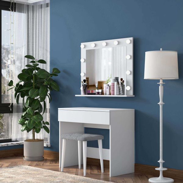 Coiffeuse avec rangements er miroir Beauty - 7