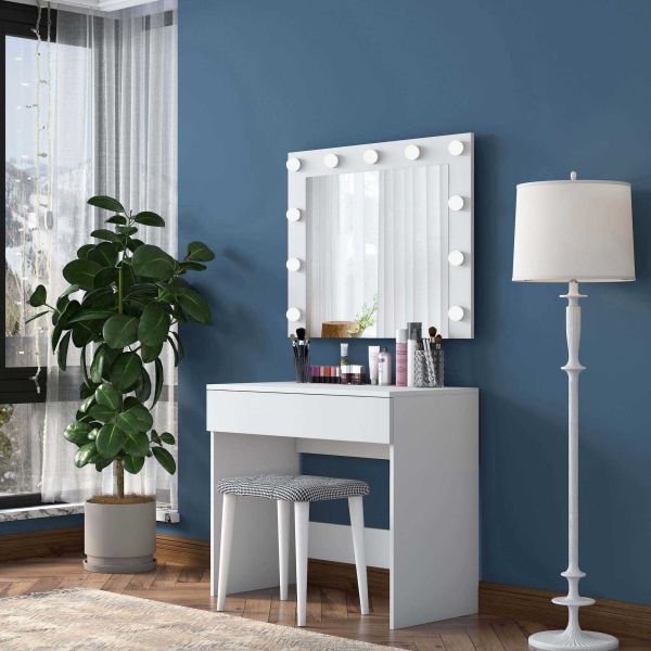Coiffeuse avec rangements er miroir Beauty - 8