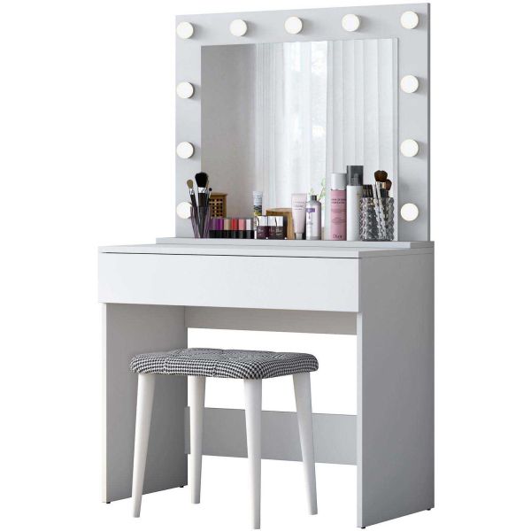 Coiffeuse avec rangements er miroir Beauty - 279