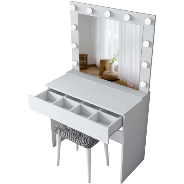 Coiffeuse avec rangements er miroir Beauty