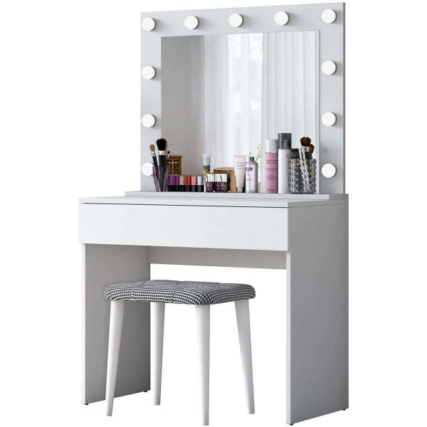 Coiffeuse avec rangements er miroir Beauty