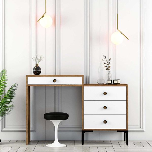 Coiffeuse avec tiroirs en aggloméré Lizbon - HANAH HOME