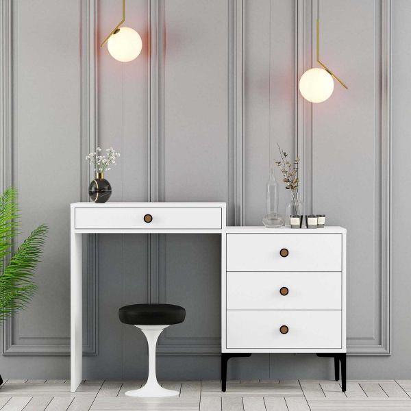 Coiffeuse avec tiroirs en aggloméré Lizbon - HANAH HOME