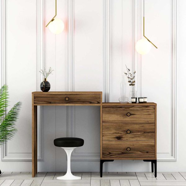 Coiffeuse avec tiroirs en aggloméré Lizbon - HANAH HOME