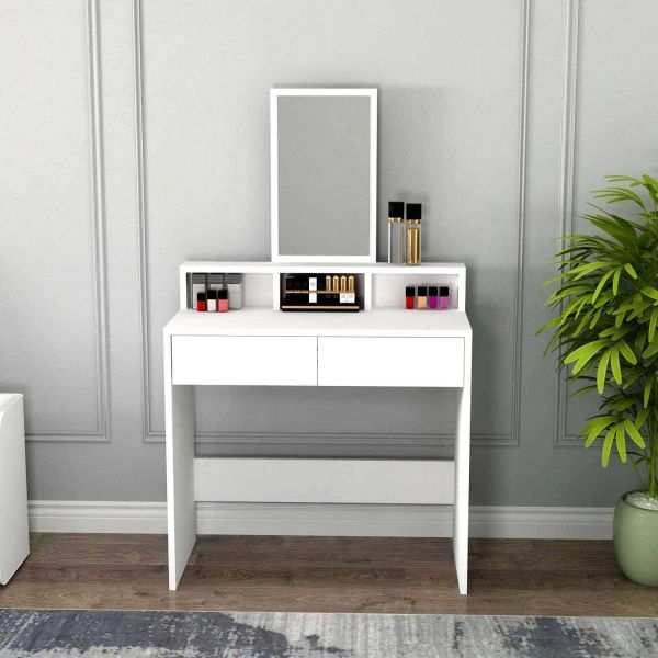 Coiffeuse 2 tiroirs avec miroir Luna - 5