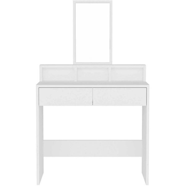 Coiffeuse 2 tiroirs avec miroir Luna
