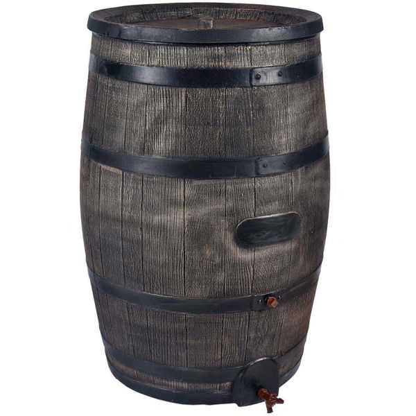 Récupérateur d'eau de pluie en polyéthylène avec robinet chromé Barrel