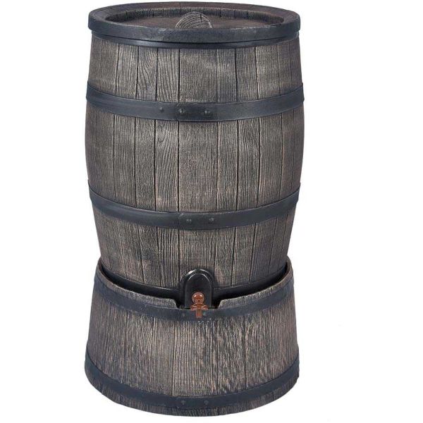 Récupérateur d'eau de pluie en polyéthylène avec support Barrel