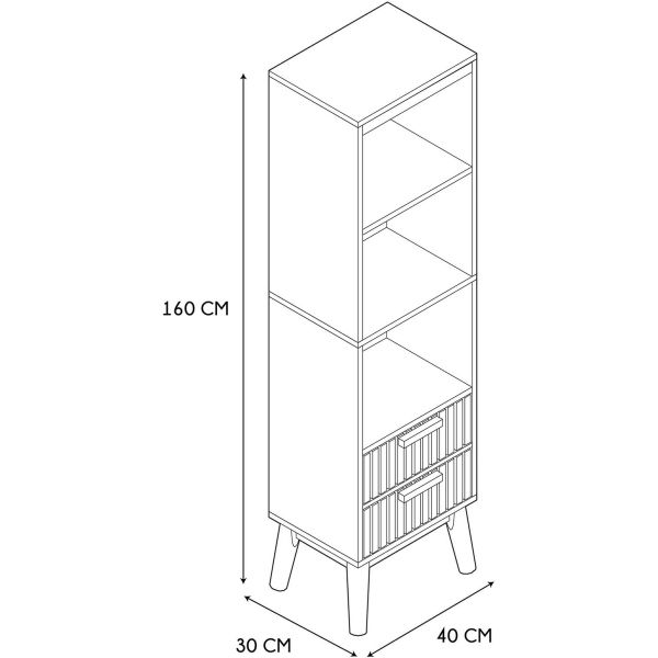 Colonne en bois 2 tiroirs Klaus - CMP-5040