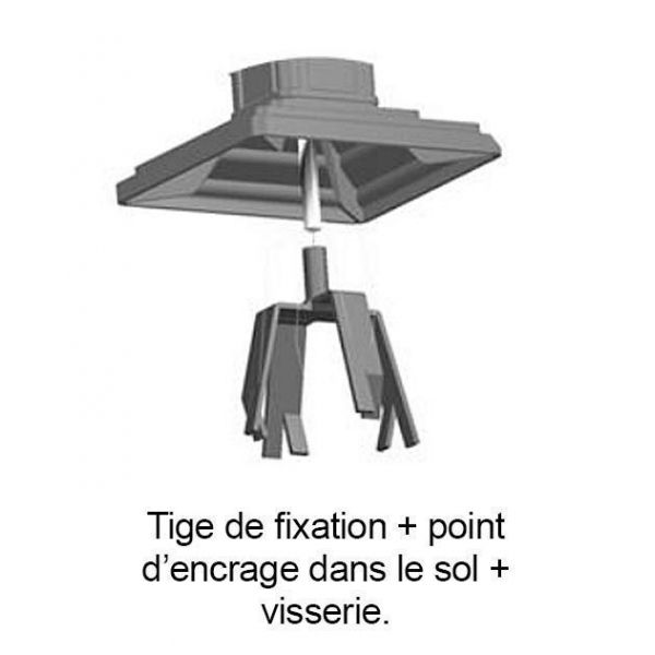 Colonne pour boîte aux lettres en aluminium grand modèle 1950 - LAB-0121