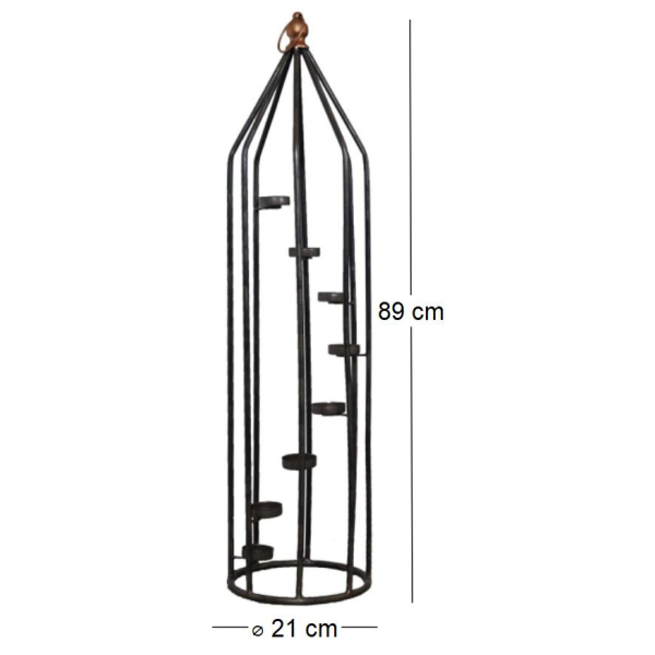 Colonne bougeoir en fer  8 bougies - LEG-0238
