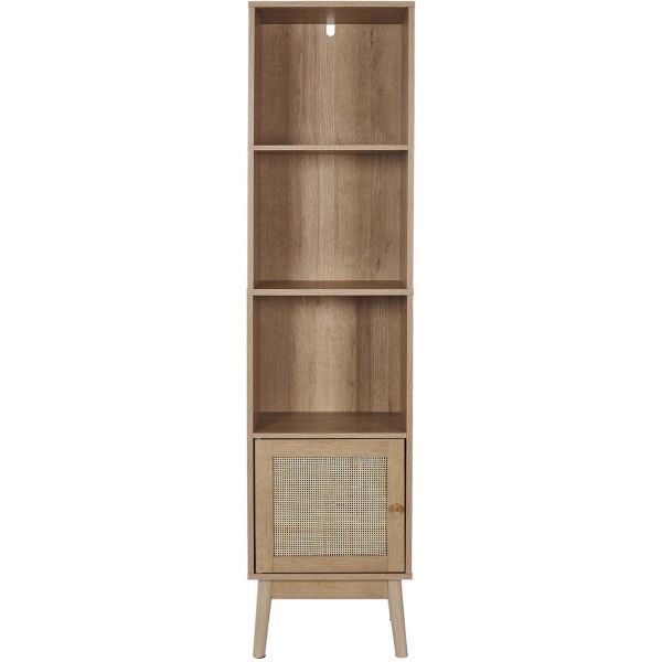 Colonne 1 porte 3 niches cannage et bois Bali - 89,90