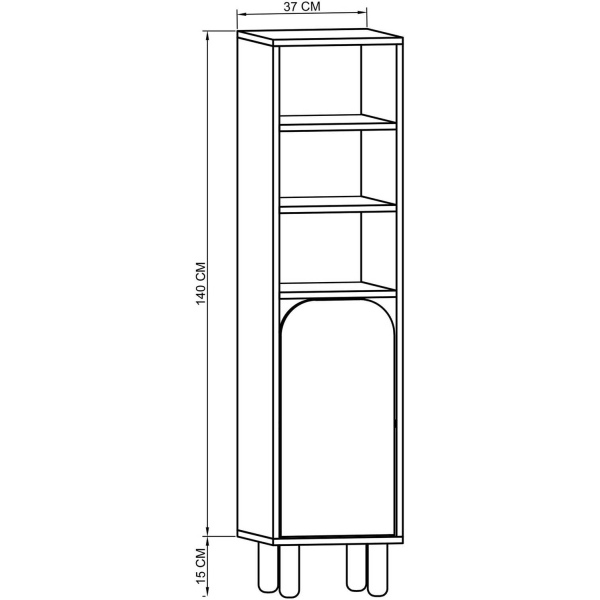 Colonne de rangement en aggloméré Parma - ASI-2415