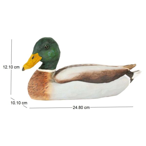 Colvert en bois sculpté à la main 24 x 8 x 12 cm - 5