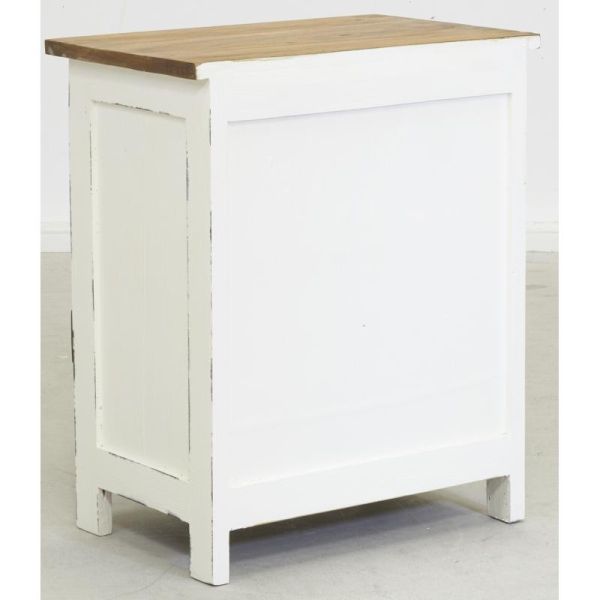 Commode 13 tiroirs en acajou naturel et blanc - 6