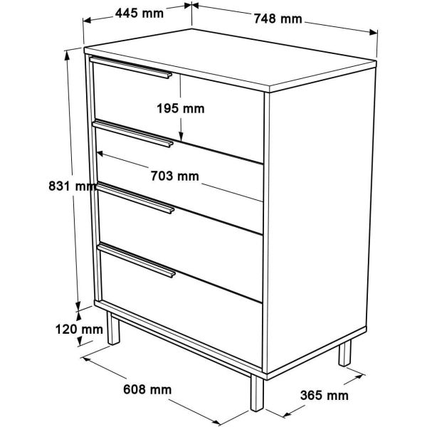 Commode en aggloméré et effet cannage Only - ASI-0835